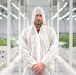 Michael Trzpit in cannabis facility