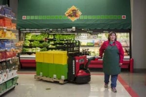 8210 walkie pallet jack in grocery store