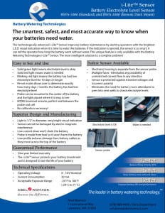 Battery Electrolyte Level Sensor