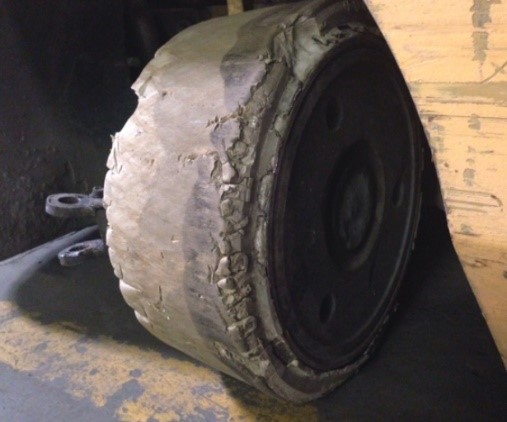 Damaged-forklift-wheel