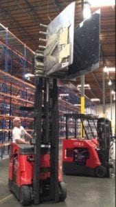 Carton-clamp attachment on forklift
