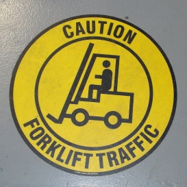 Forklift caution sign