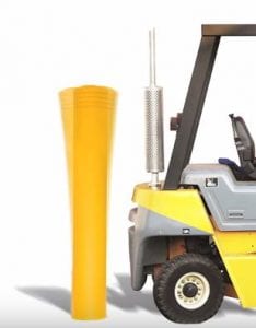 McCue-bollard-absorbs-forklift-impact