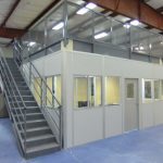 Modular office with mezzanine