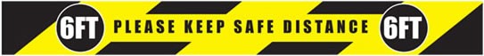 Safety sticker on social distancing