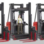 Swing reach operator harnessed
