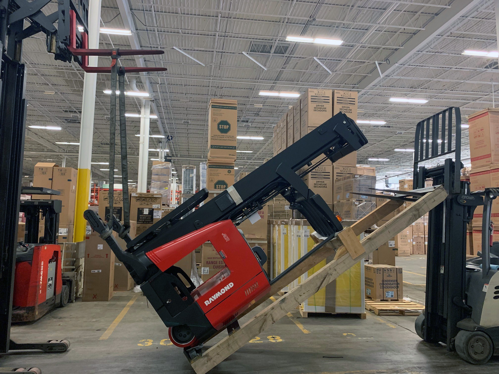 Forklift dealer installing a truck