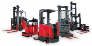 Raymond prebuilt forklift trucks.